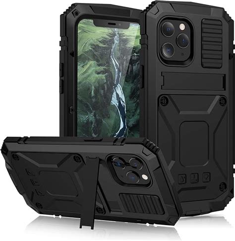 For iPhone 12 Case, Aluminum Metal Gorilla Glass Waterproof Shockproof Military Heavy Duty ...