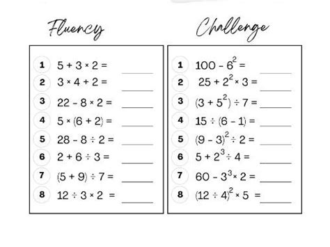 Bidmas Calculations Worksheet | Teaching Resources