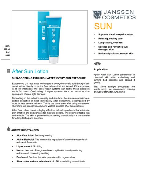 AFTER SUN LOTION 150ML - Janssen Cosmetics USA