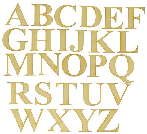 Times New Roman Font Complete Alphabet Wooden Letters A-Z 26 Characters Various Heights Laser ...