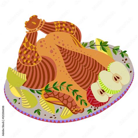 Roast chicken vector illustration Stock Vector | Adobe Stock