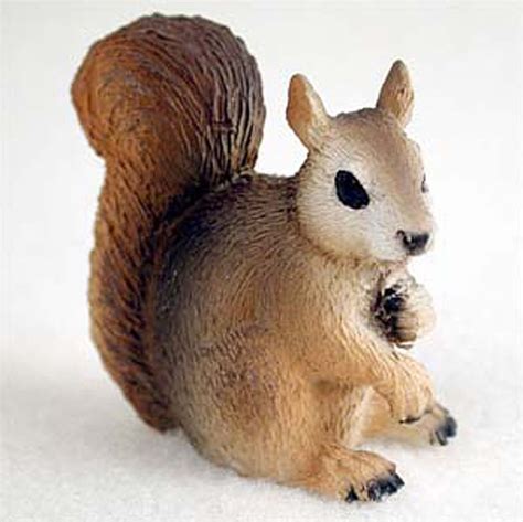 Squirrel Mini Resin Hand Painted Wildlife Animal Figurine Red