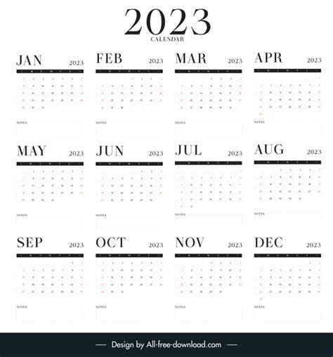 2023 calendar vectors free download graphic art designs