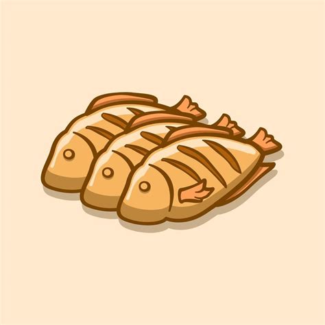 fried fish illustration concept in cartoon style 17428960 Vector Art at Vecteezy