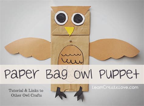 Paper Bag Owl Puppet Craft