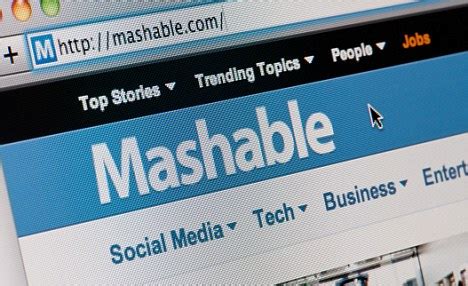 Close up of the Mashable logo as seen on its website. (Editorial use ...