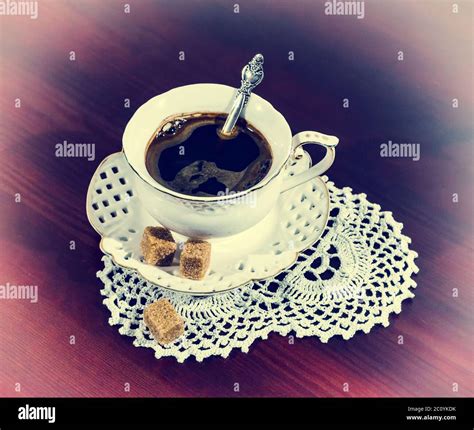 coffee cup and saucer, retro style Stock Photo - Alamy