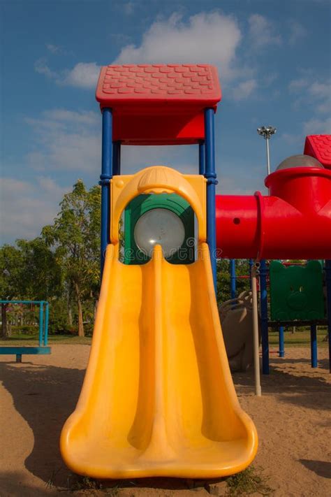 Children Playground in Park Stock Photo - Image of amusement, playhouse: 64039610