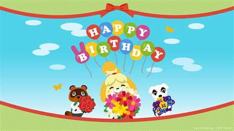 New Animal Crossing Happy Birthday Background! : AnimalCrossing