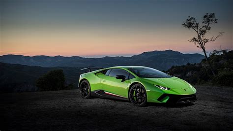 Image Lamborghini Huracan Performante Green Cars 1920x1080