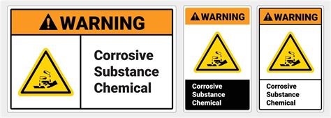 Safety sign Corrosive substance chemical. Osha and ansi standard. Warning sign. 8040553 Vector ...