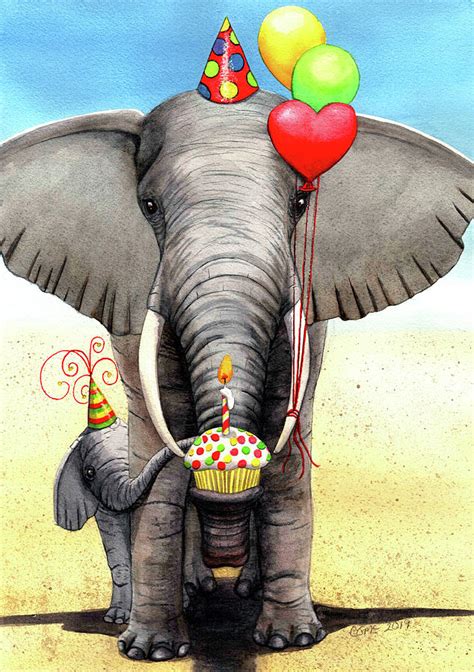 Birthday Elephant Painting by Catherine G McElroy - Pixels