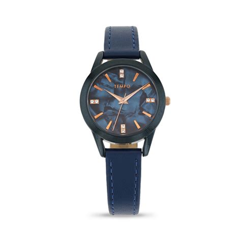 Tempo Ladies Blue Leather Watch