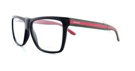 GUCCI 1008 EYEGLASSES GG EYE GLASSES 51N SHINY BLACK - RED 55mm OPTICAL ...