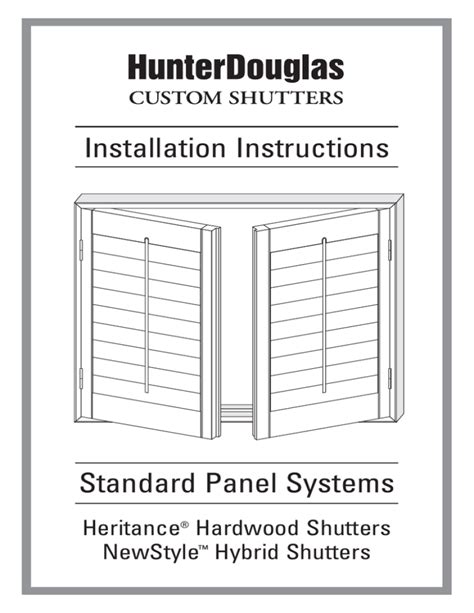 Hunter Douglas Shutter Installation Instructions