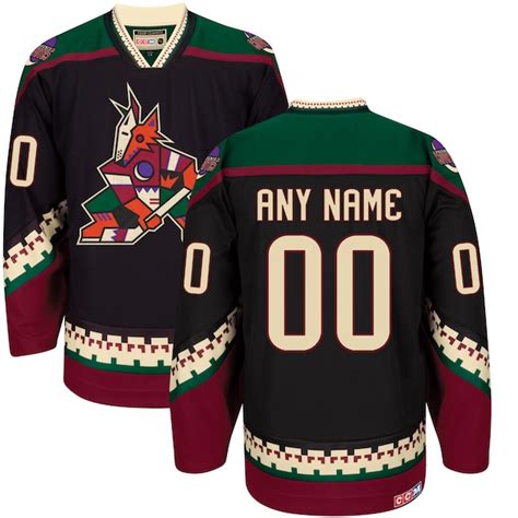 Men's Arizona Coyotes CCM Black Custom Classic Throwback Jersey - Shop ...