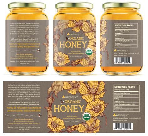 Organic Honey Labels Template Design