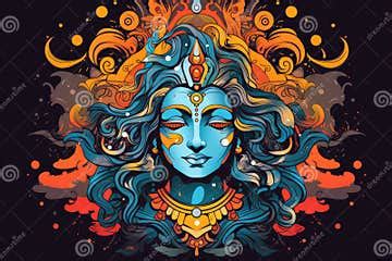 Indian Mythology Symbols and Deities in Abstract Style Abstract ...