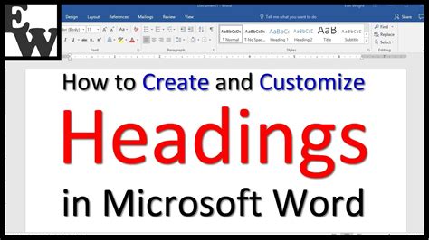 How to Create and Customize Headings in Microsoft Word - YouTube