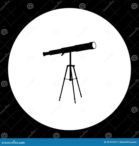 Stargazer Telescope Simple Silhouette Black Icon Eps10 Stock Vector - Illustration of glass ...