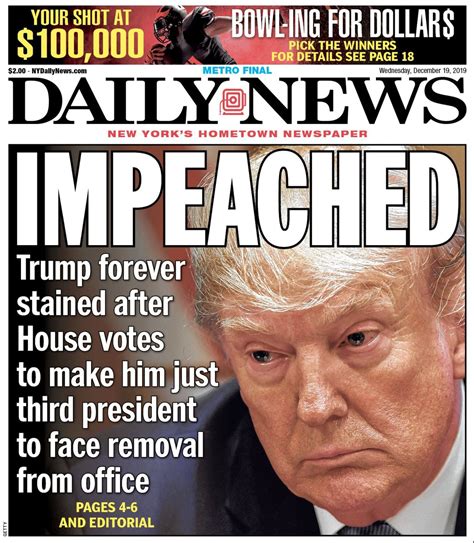 Donald Trump impeached: Front pages from around the country