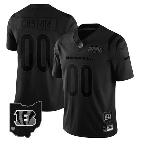 Cincinnati Bengals All Black 2023 Custom Jersey – All Stitched ...