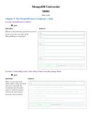MongoDB University Week 2 .pdf - MongoDB University M001 Mar-2019 ...
