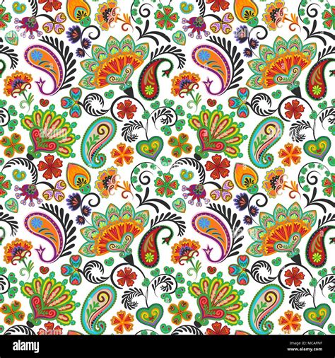 Paisley seamless hand draw vector pattern. Traditional Indian pattern ...