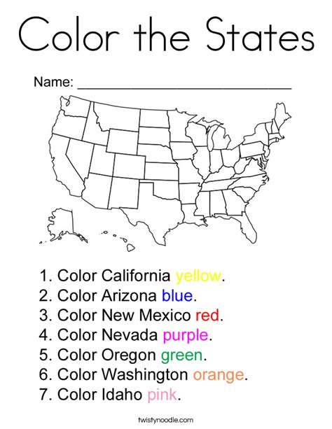 Us States And Capitals Coloring Coloring Pages