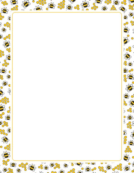 Bee Border: Clip Art, Page Border, and Vector Graphics | Page borders ...