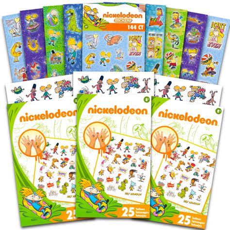 Buy Nickelodeon Retro Nick Party Favors Bundle Pack ~ 140+ Stickers and 75 Retro Nickelodeon ...