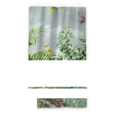 Blackout Window Curtain forest scenery wallpaper design with watercolor ...