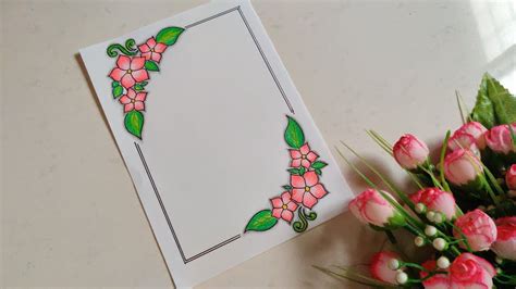 Flower design | front/cover page design | Easy Floral/Project design | assignment/Notebook ...