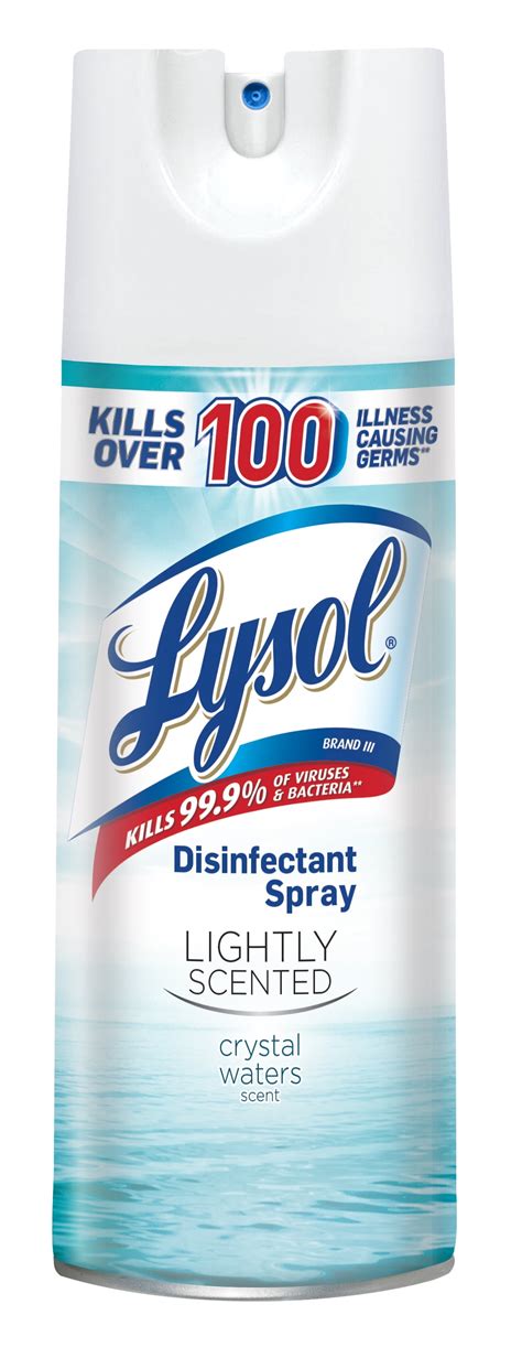 Lysol Disinfectant Spray, Lightly Scented Crystal Waters, 12.5oz ...