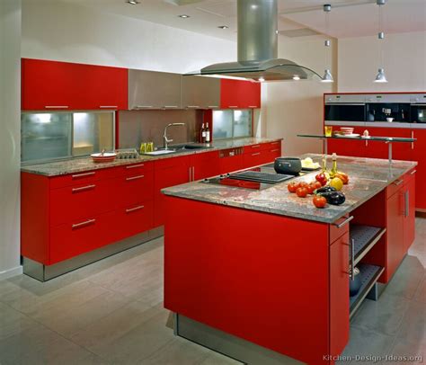 Pictures of Kitchens - Modern - Red Kitchen Cabinets