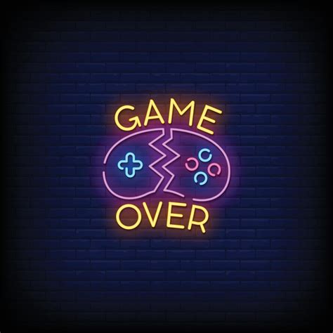 Game Over Neon Signs Style Text Vector 2462386 Vector Art at Vecteezy