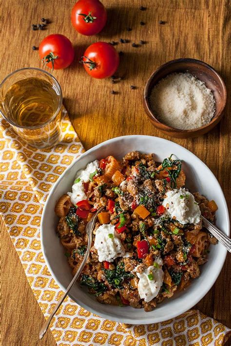 Sausage Pepper Spinach Rotelle with Fresh Ricotta & Basil ...