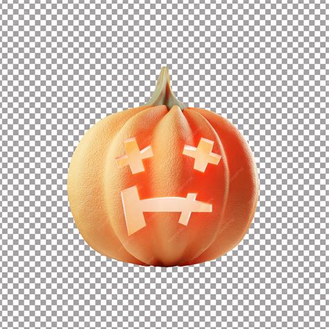 Premium PSD | Sad face pumpkin isolated on transparent background