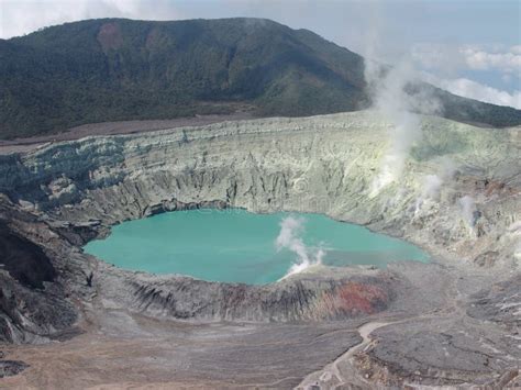 Poas Volcano Crater with Its Acid Lake and Fumarole Costa Rica Stock Image - Image of caldera ...