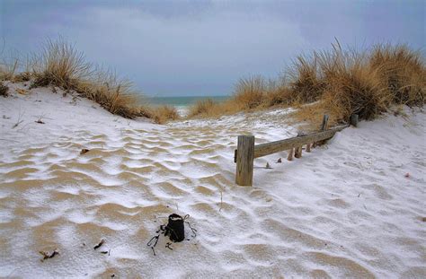 Snow On The Beach Photograph by David DeCenzo