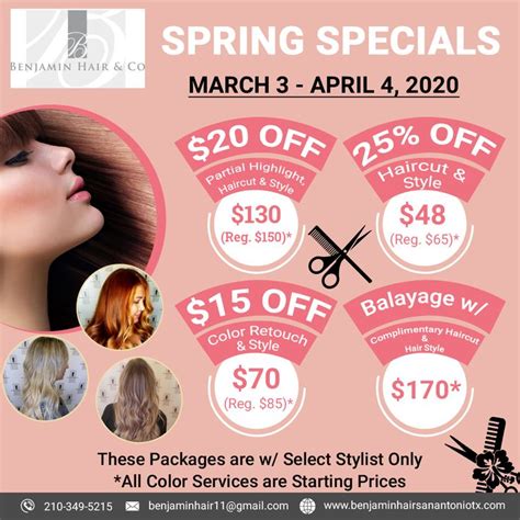 Spring 2024 Specials For Hair Salon Services - Image to u