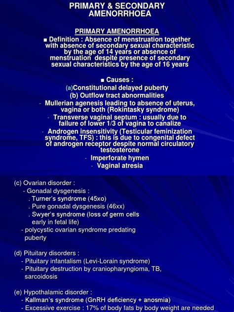 AMENORRHOEA | PDF | Polycystic Ovary Syndrome | Reproductive System