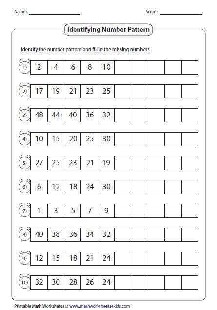 Pattern Worksheets