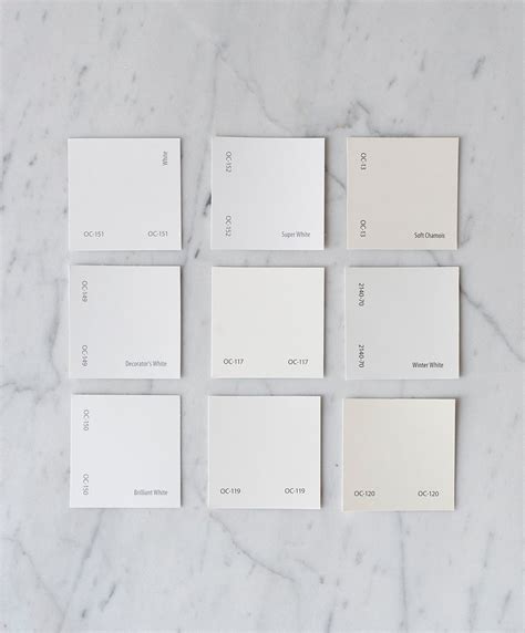 White Paint Swatches from Benjamin Moore - Room For Tuesday