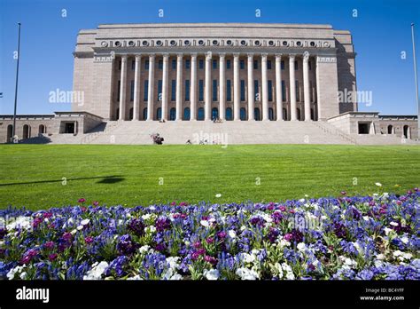 The Finnish Parliament House building in Helsinki Finland Stock Photo ...