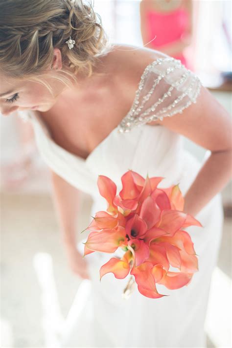 Coral Calla Lily Bridal Bouquet