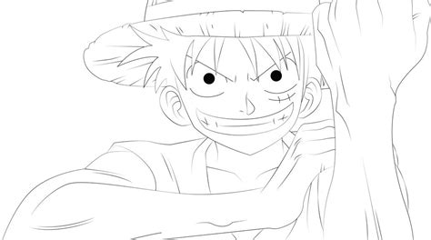 Monkey-D-Luffy Line art by zignoth on deviantART