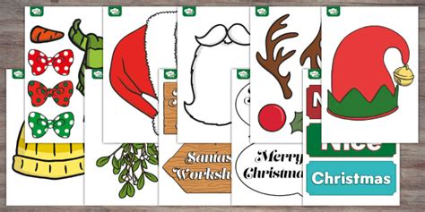 Printable Christmas Props for Photo Booth | Twinkl Party