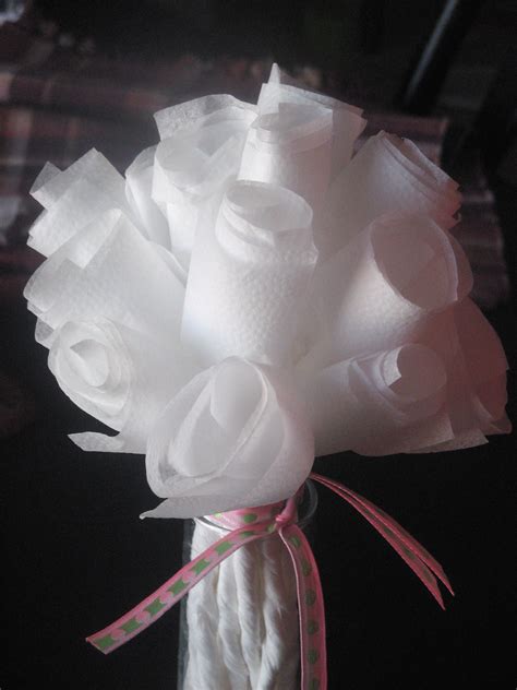 Cheap and easy... white paper napkin roses. Make a bouquet, or do like my husband and hide each ...