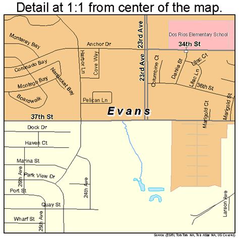 Evans Colorado Street Map 0825280